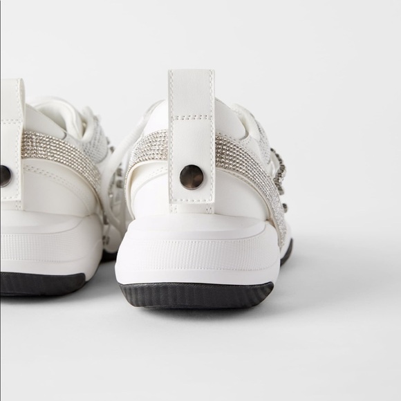 ZARA BNWT Bejeweled Sneakers US Size 9 - Picture 3 of 5